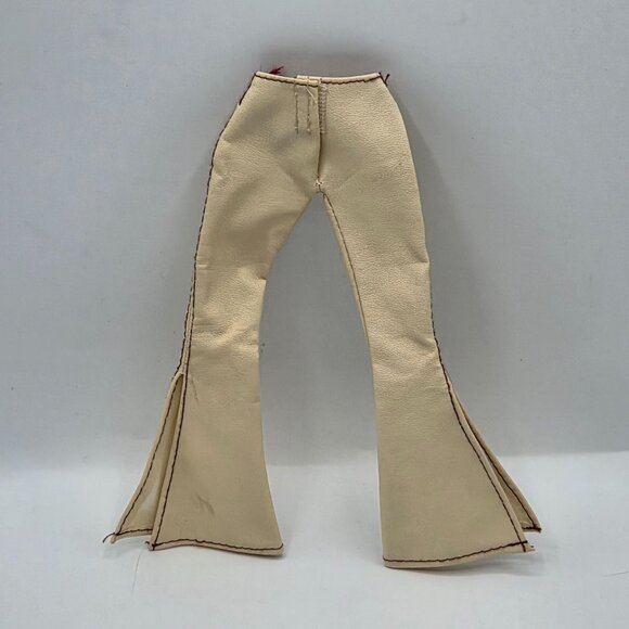 Vintage Mattel My Scene Barbie Beige Leather Bell Bottom Pants Collectible Doll - Picture 2 of 3